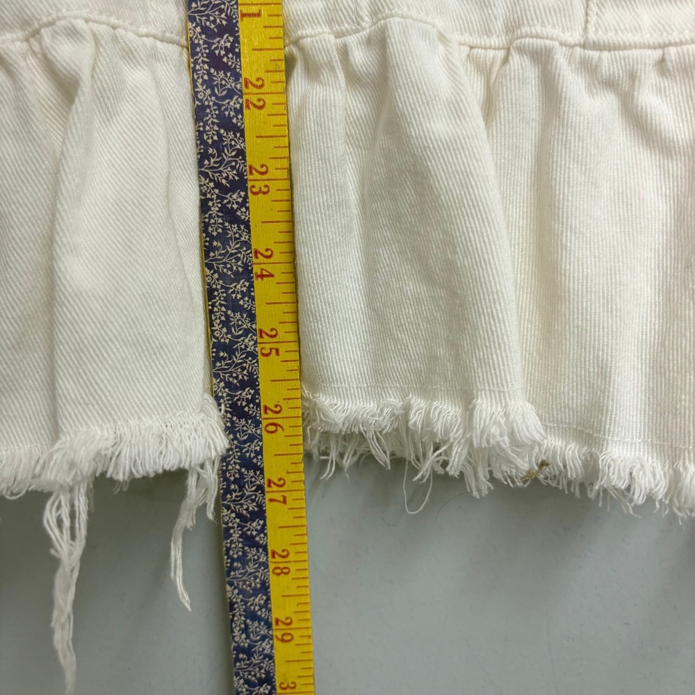 Hayden Los Angeles White Ruffle Short Sleeve Denim Jacket 1XL/2XL NWOT Boutique - Picture 2 of 6